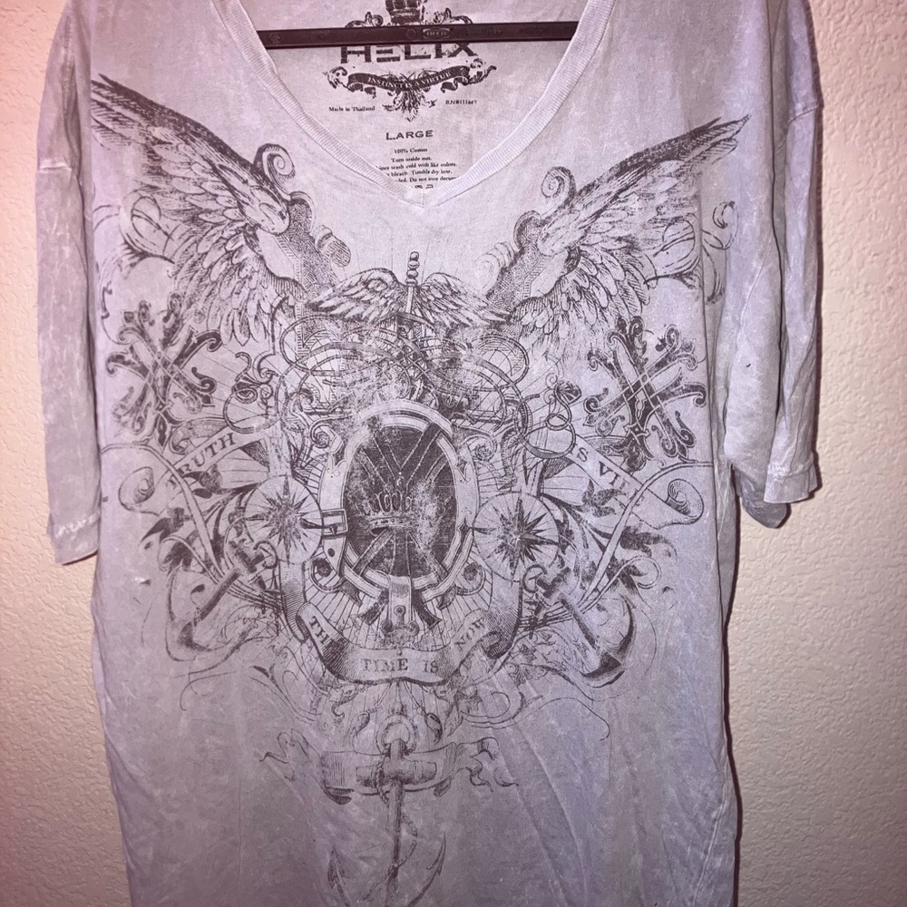 Helix women’s Y2K grunge light gray size XL t shirt
